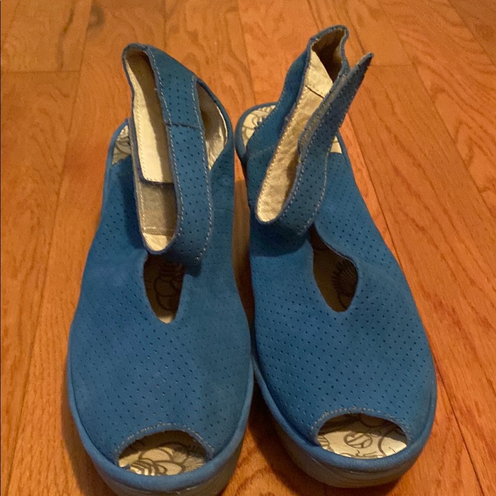 Fly London Yala Teal Shoes